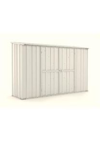 Notek Casetta giardino Box in lamiera di Acciaio Zincato 307x100cm x h1.92m - 75KG - 3.07mq - BIANCO