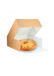 25 Uds. Caja tarta y roscón kraft con apertura frontal (20x20x10 cm) Ref TAR006