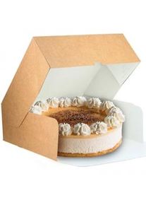 25 Uds. Caja tarta y roscón kraft con apertura frontal (35x35x10 cm) Ref TAR011