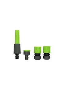 Kit de 4 conectores ajustables de 1/2" para mangueras de riego de jardín KINZO