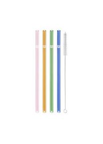 Zwilling Sorrento - Set de 4 Pajitas Reutilizables Rectas en Vidrio con Cepillo Limpiador