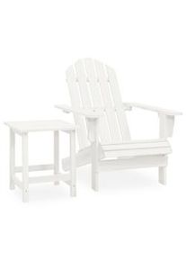 vidaXL Silla con otomana y mesa jardín Adirondack macizo abeto blanco