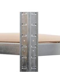 vidaXL Estantería esquina 5 niveles madera contrachapada y acero plata