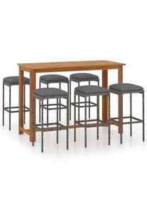 vidaXL Comedor de jardín plegable 7 piezas de madera maciza de acacia 338