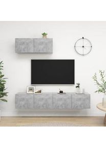 Set de muebles de salón 3 pzas madera ingeniería gris hormigón