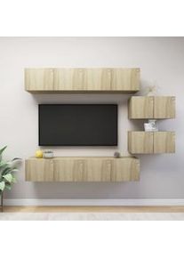 Juego de muebles de salón 6 piezas roble Sonoma