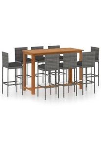 vidaXL Set de comedor para jardín 11 piezas madera maciza de acacia 655