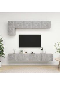 Set de muebles de salón 5 pzas madera ingeniería gris hormigón
