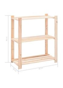 vidaXL Estantería almacenaje 3 niveles madera pino maciza 150 kg