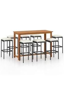 vidaXL Comedor de jardín plegable 7 piezas de madera maciza de acacia 382