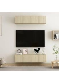 Juego de muebles de salón 4 piezas roble Sonoma 60x30x30 cm