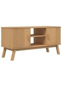 vidaXL Mueble de TV OLDEN madera maciza de pino marrón 114x43x57 cm