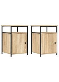 Mesitas noche 2 uds madera contrachapada color roble 40x42x60cm