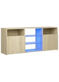 Armario TV con luces LED roble Sonoma 120x30x50 cm