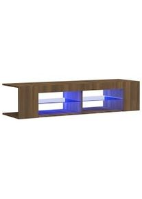 vidaXL Mueble de TV con luces LED marrón roble 135x39x30 cm