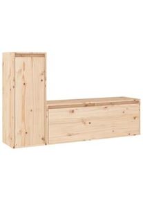 Muebles para TV 2 piezas madera maciza de pino