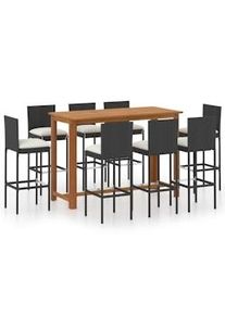 vidaXL Set de comedor para jardín 11 piezas madera maciza de acacia 650