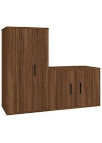 vidaXL Set de muebles para TV 2 pzas madera contrachapada roble marrón