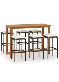 vidaXL Comedor de jardín plegable 7 piezas de madera maciza de acacia 356