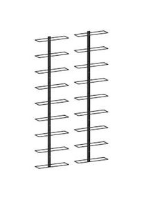 vidaXL Botelleros de pared para 18 botellas 2 unidades hierro negro