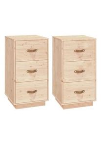 Mesitas de noche 2 uds madera maciza de pino 40x40x75 cm