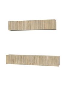 Set de muebles para TV 5 pzas madera contrachapada roble Sonoma