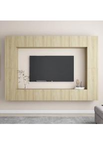 Set de muebles salón TV 8 pzas madera ingeniería roble Sonoma