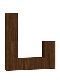 Set de muebles para TV 4 pzas madera contrachapada marrón roble