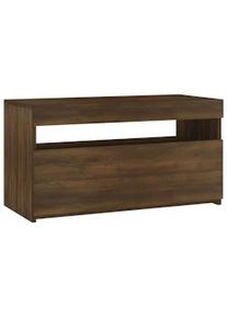 vidaXL Mueble de TV con luces LED roble marrón 75x35x40 cm