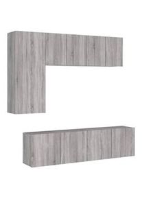 Muebles de TV de pared 5 pzas madera de ingeniería gris Sonoma