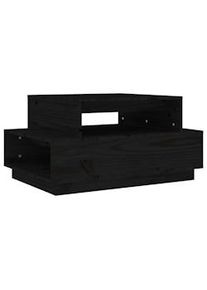 Mesa de centro madera maciza de pino negro 80x55x40,5 cm