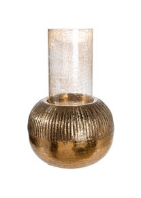 Casablanca by Gilde , Windlicht »Windlicht rund; zylindrisch Haley goldfarben«, (1 St.) , goldfarben