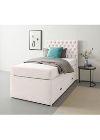 Home Affaire, Polsterbett &raquo;Boxbett Alvi mit Schubladen, Taschen-Federkernmatratze&laquo; wahlweise H&auml;rtegrad der Matratze H2/H3/H4, beige, 100% Polyester, 