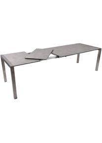 Garden Pleasure , Gartentisch »SIENNA«, ausziehbarer Tisch, BxLxH: 92x160-267x75 cm , grau + grau + grau