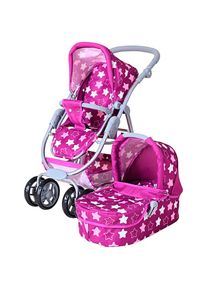 KNORRTOYS , Kombi-Puppenwagen »Coco« , star dark pink
