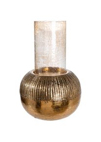 Casablanca by Gilde , Windlicht »Windlicht rund; zylindrisch Haley goldfarben«, (1 St.) , goldfarben