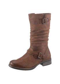 Rieker , Damen , Stiefel , Boots, Winterboots, Blockabsatz mit gerafftem slouchy-Schaft , cognac-used , 37 , 37 , In angesagtem Used-Look
