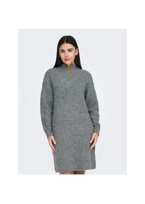 Only , Strickkleid »ONLTOKYO L/S ZIP DRESS KNT« , Dark Grey Melange , N-Gr , L -N-Gr , L , Materialmix aus Polyester, Polyacryl, Wolle und...
