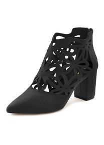 Lascana , High-Heel-Stiefelette, mit femininer Spitze und Blockabsatz, Ankle Boot, Stiefel , schwarz , 39 , 39 , Sommerstiefelette mit femininen...