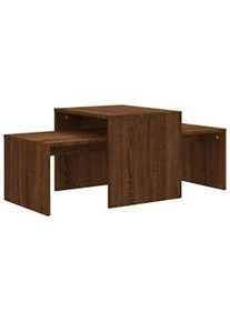 vidaXL Set mesa de centro madera ingeniería roble marrón 100x48x40 cm