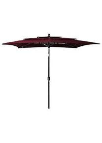 Sombrilla jardín 3 niveles palo de aluminio burdeos 2,5x2,5 m