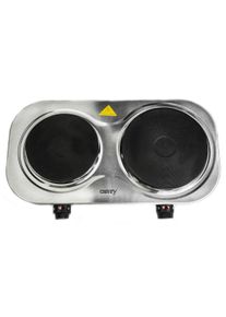 Camry CR6511 Fogão Eléctrico duplo, 2 Queimadores 18,5 cm e 15,5 cm, Regulador de Temperatura, 1500 W e 1000 W, 1500W-1000W, Prata