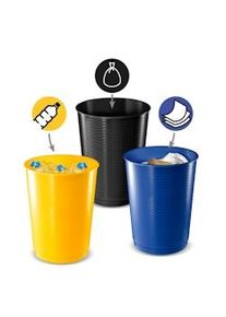 CEP, Cestino raccolta differenziata, 40 L, giallo/blu/nero, set 3 pezzi