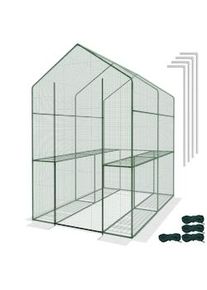 Arreditaly Serra Da Giardino Per Orto Con 4 Ripiani In Metallo Telaio In Acciaio Telo Retinato In Propilene Trasparente Porta Avvolgibile 186x120x190