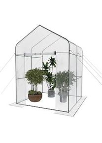 Arreditaly Serra Giardino Orto Senza Ripiani Telaio In Metallo Casetta Acciaio Telo Trasparente In PVC Porta Avvolgibile Apertura A Cerniera 143 x 143