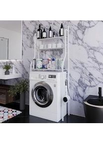 Arreditaly Scaffale Bagno 3 Mensole Ripiano Superiore Mobile Sopra Lavatrice Lavanderia Salvaspazio Ripiani Organizer Da Parete In Metallo 152x65x25