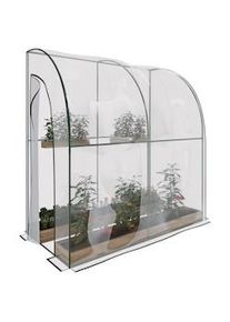 Arreditaly Serra A Casetta Da Parete Muro In Acciaio Per Giardino Piante Fiori Orto Copertura Trasparente in PVC 2 Porte Avvolgibili A Cerniera