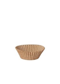Papstar 100 moldes redondos Ø 5 cm - 3 cm naturales de fibra fresca y cáscara de cacao