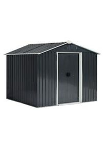 Outsunny Abrigo de Jardim de 4,1 m² 236x174x190 cm para Armazenamento de Ferramentas com Portas de Correr e 4 Janelas de Ventilação Cinza