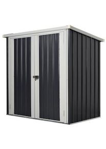Outsunny Abrigo de Jardim 1,26 m² de Aço Galvanizado com 2 Portas para Armazenamento de Ferramentas 147x86x134 cm Preto